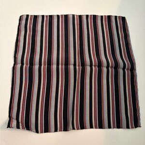 Vintage Silk  Striped Pocket Square Made In Italy